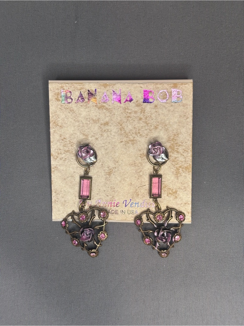 Banana Bob Pink Floral Drop Earrings